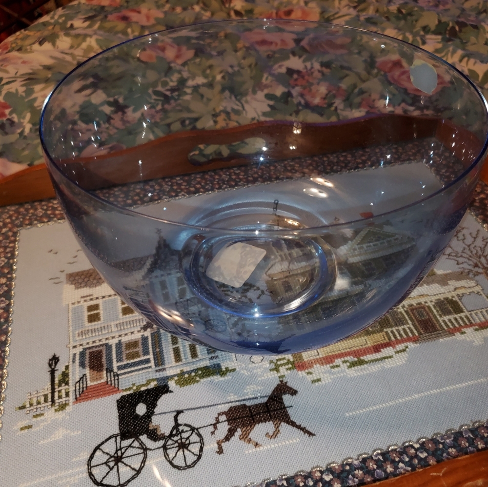 Vintage Blue Bohemian Crystal Bowl